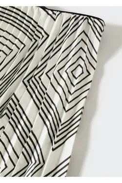 دامن چین دار طرح دار هندسی - یاری شاپ