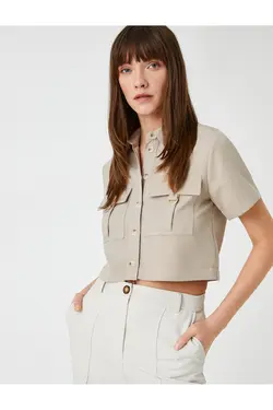 در فضای باز پیراهن برش دکمه جیبی - یاری شاپ