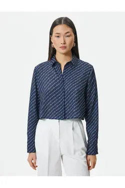 دکمه آستین بلند پیراهن برش چاپ شده - یاری شاپ