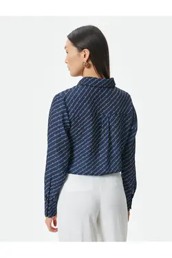 دکمه آستین بلند پیراهن برش چاپ شده - یاری شاپ