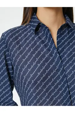 دکمه آستین بلند پیراهن برش چاپ شده - یاری شاپ