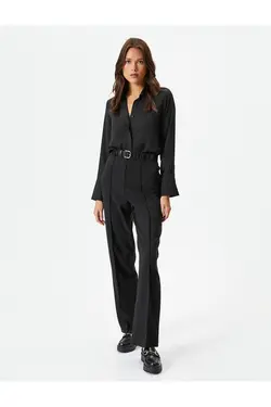 دکمه پیراهن آستین بلند یقه سرآستین با تناسب منظم - یاری شاپ