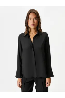 دکمه پیراهن آستین بلند یقه سرآستین با تناسب منظم - یاری شاپ