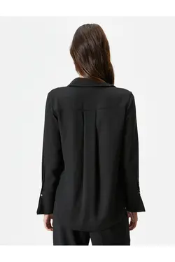 دکمه پیراهن آستین بلند یقه سرآستین با تناسب منظم - یاری شاپ