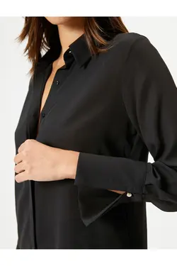 دکمه پیراهن آستین بلند یقه سرآستین با تناسب منظم - یاری شاپ