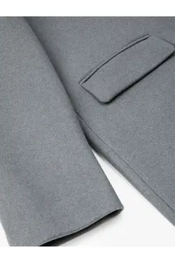 دکمه های دو سینه خز مصنوعی قابل جابجایی کت بلند - یاری شاپ