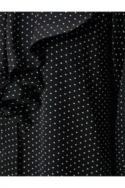 دکمه های سنگی براق یقه پیراهن خال خالی - یاری شاپ