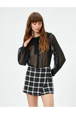 روبان پیراهن یقه کودک پارچه ابریشمی آستین بلند - یاری شاپ