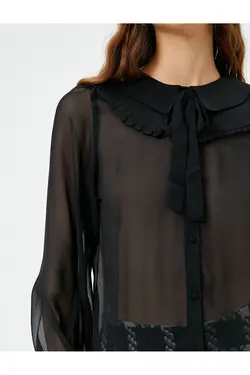 روبان پیراهن یقه کودک پارچه ابریشمی آستین بلند - یاری شاپ