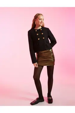 ژاکت Tweed Crop یقه گرد - یاری شاپ