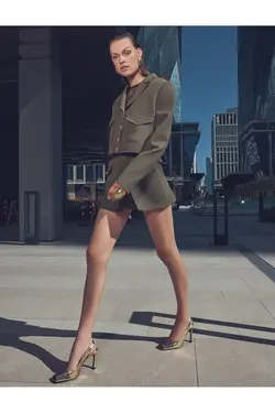 ژاکت برش دکمه جیبی Epaulettes جزئیات - یاری شاپ