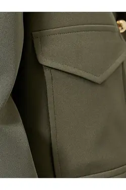 ژاکت برش دکمه جیبی Epaulettes جزئیات - یاری شاپ