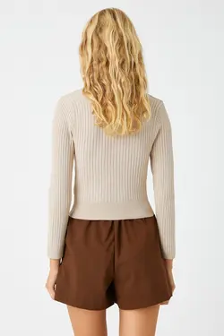 ژاکت بژ زنانه 3WAL90046HT - یاری شاپ