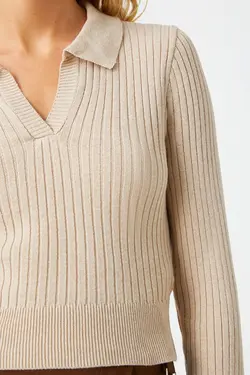 ژاکت بژ زنانه 3WAL90046HT - یاری شاپ