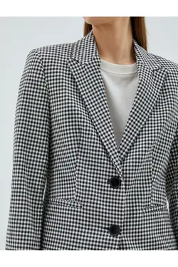 ژاکت بلیزر با دکمه های دوتایی و جزئیات جیب - یاری شاپ