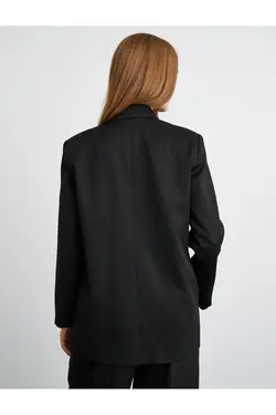 ژاکت بلیزر بالدار دارای دکمه های دو سینه با جیب های فلپ - یاری شاپ