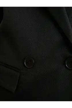 ژاکت بلیزر بالدار دارای دکمه های دو سینه با جیب های فلپ - یاری شاپ