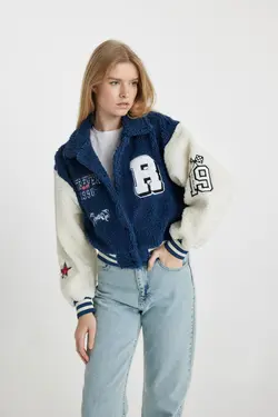 ژاکت بمب افکن مخمل خواب دار کالج اور سایز مناسب - یاری شاپ