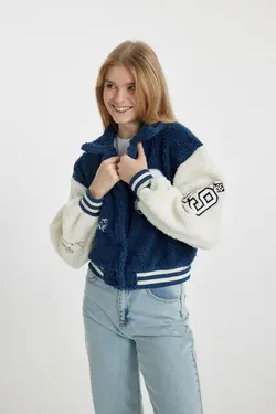 ژاکت بمب افکن مخمل خواب دار کالج اور سایز مناسب - یاری شاپ