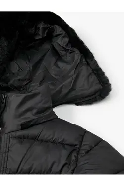 ژاکت پفی کوتاه با کمربند و کلاه قابل جابجایی - یاری شاپ