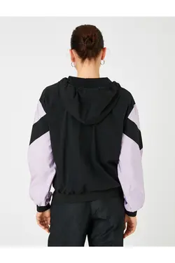 ژاکت خلبانی بلوک رنگی زیپ دار با جیب - یاری شاپ