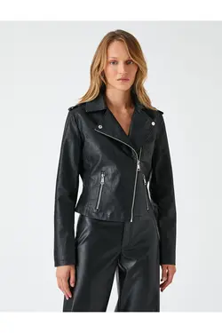 ژاکت دوچرخه‌سواری چرمی با زیپ - یاری شاپ