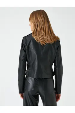 ژاکت دوچرخه‌سواری چرمی با زیپ - یاری شاپ