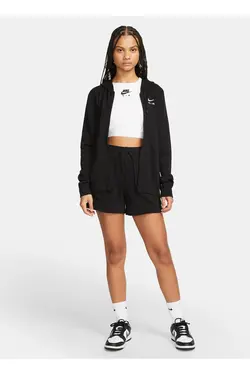 ژاکت زیپ زنانه مشکی DV8046-010 W NSW AIR FLC HD FZ - یاری شاپ