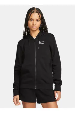 ژاکت زیپ زنانه مشکی DV8046-010 W NSW AIR FLC HD FZ - یاری شاپ