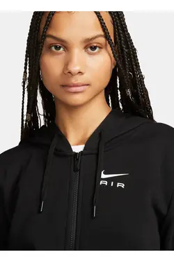 ژاکت زیپ زنانه مشکی DV8046-010 W NSW AIR FLC HD FZ - یاری شاپ