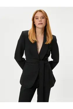 ژاکت ژاکت دکمه دار فلوتیلا جیبی کمربند کمربند - یاری شاپ