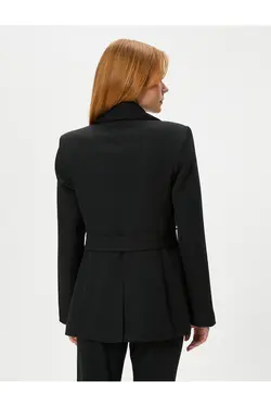 ژاکت ژاکت دکمه دار فلوتیلا جیبی کمربند کمربند - یاری شاپ