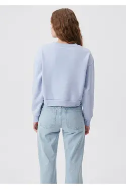 سویشرت Crew Neck Blue Basic Crop 1611147-85385 - یاری شاپ