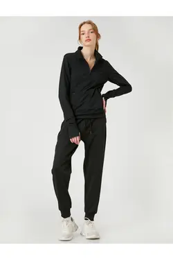 سویشرت اسپرت بلند یقه پایه نیم زیپ - یاری شاپ