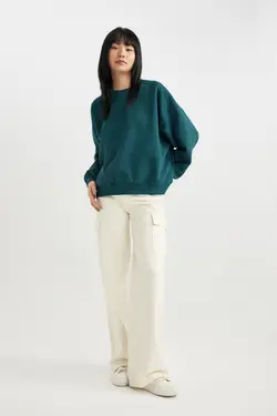 سویشرت پارچه ای با یقه ضخیم اورسایز مناسب - یاری شاپ