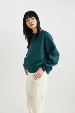 سویشرت پارچه ای با یقه ضخیم اورسایز مناسب - یاری شاپ