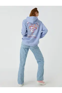 سویشرت چاپ شده پشت با سایز بزرگ با پشم در داخل - یاری شاپ