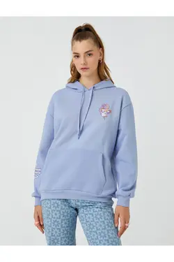 سویشرت چاپ شده پشت با سایز بزرگ با پشم در داخل - یاری شاپ