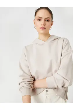 سویشرت ساده کلاهدار Relax Fit Raglan آستین - یاری شاپ