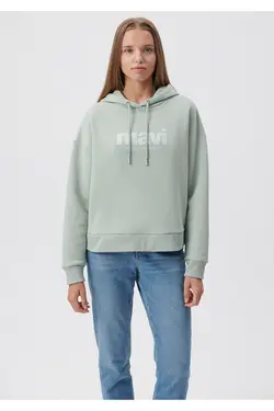 سویشرت سبز کلاهدار چاپ لوگو 168334-71464 - یاری شاپ