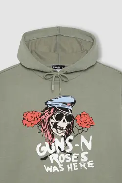 سویشرت ضخیم کلاهدار Cool Guns N' Roses Oversize Fit - یاری شاپ