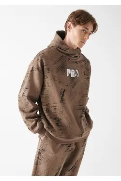 سویشرت قهوه ای کلاهدار Pro Printed 0611047-70389 - یاری شاپ