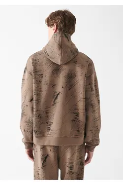 سویشرت قهوه ای کلاهدار Pro Printed 0611047-70389 - یاری شاپ