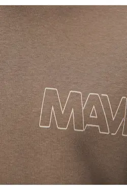 سویشرت قهوه ای کلاهدار با لوگو 1611604-70380 - یاری شاپ