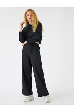 سویشرت کلاهدار با جزئیات کشسان - یاری شاپ