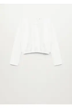 سویشرت کوتاه کشسان سفید زنانه - یاری شاپ