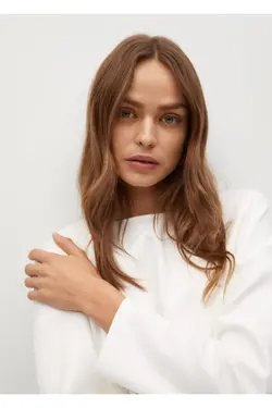 سویشرت کوتاه کشسان سفید زنانه - یاری شاپ