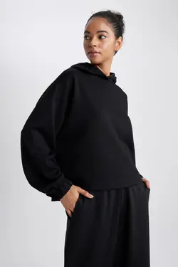 سویشرت ورزشی کلاهدار DeFactoFit Oversize Fit - یاری شاپ