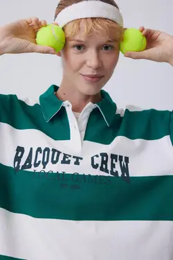 سویشرت ورزشی ممتاز یقه پولو Fit Oversize Fit Fit - یاری شاپ