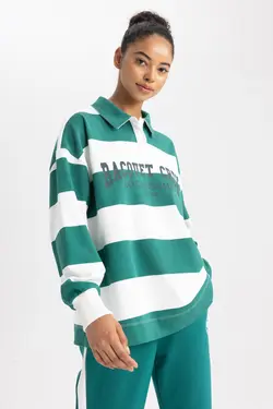 سویشرت ورزشی ممتاز یقه پولو Fit Oversize Fit Fit - یاری شاپ